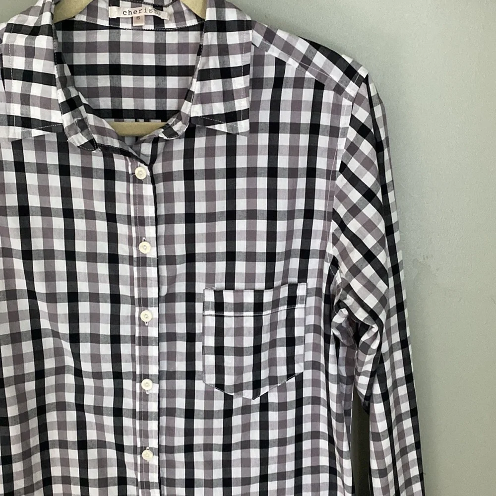 Cherish Plaid Button Up Shirt XS - Picture 3 of 6
